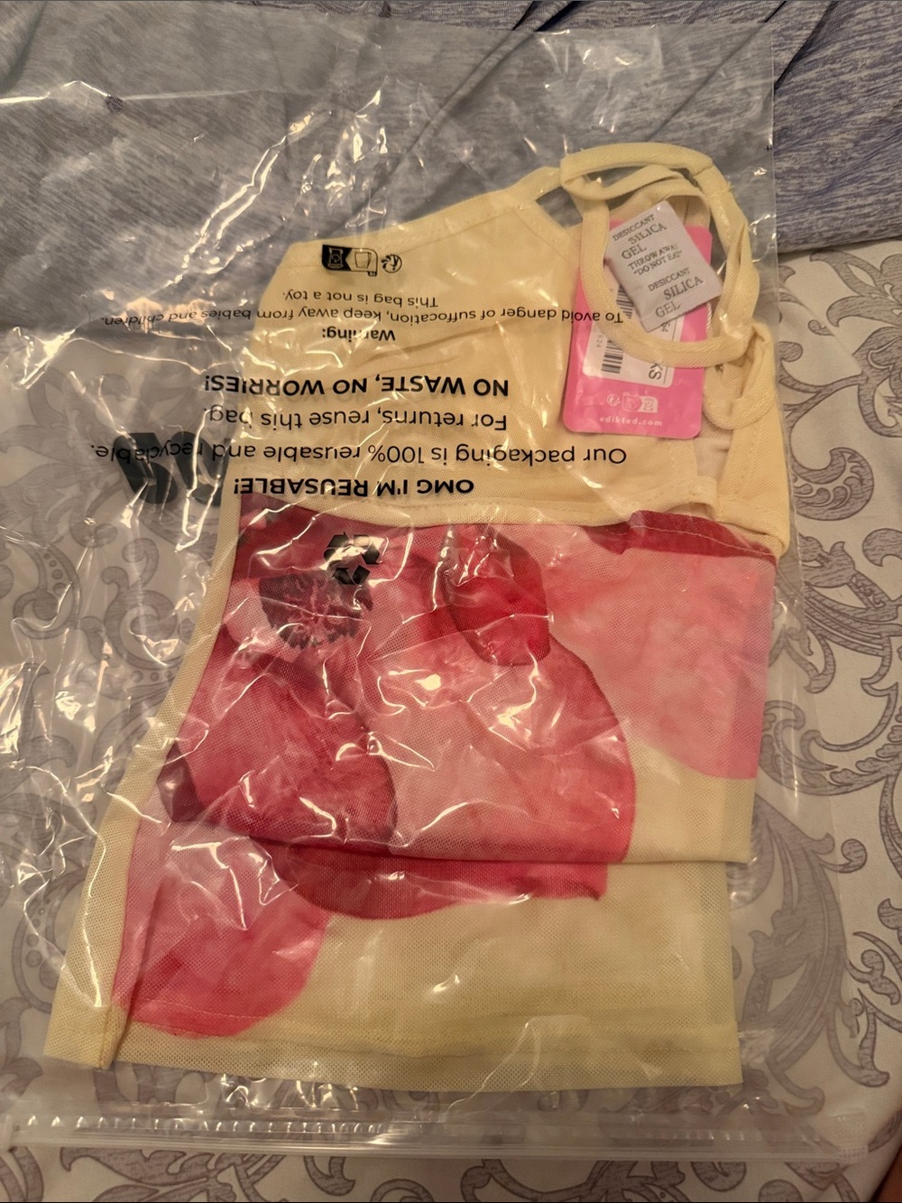Floral Print Yellow Pink Edikted tank